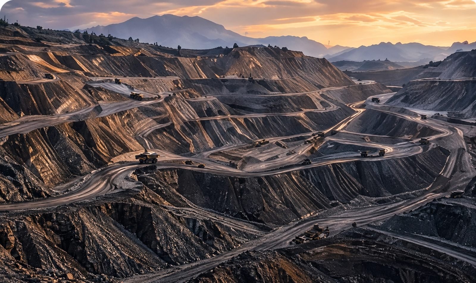 Operação de mineração.