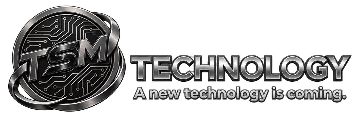 Logotipo TSM Technology com slogan.